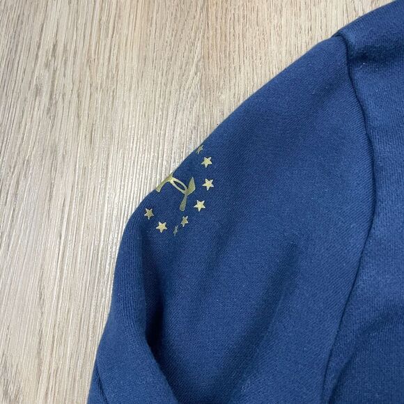 Under Armour Sweatshirt Mens Large Blue Project Rock Respect Fleece Gym Training - Picture 4 of 11